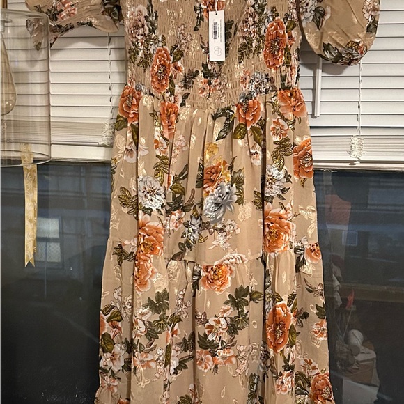 NWT Baltic Born Fabian Jacquard Midi Dress Dusty Mauve Size Medium - Picture 2 of 5